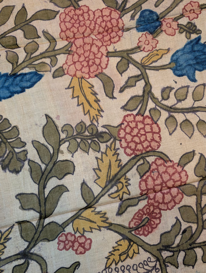 Pen Kalamkari X Pure Tussar - Soft Beige
