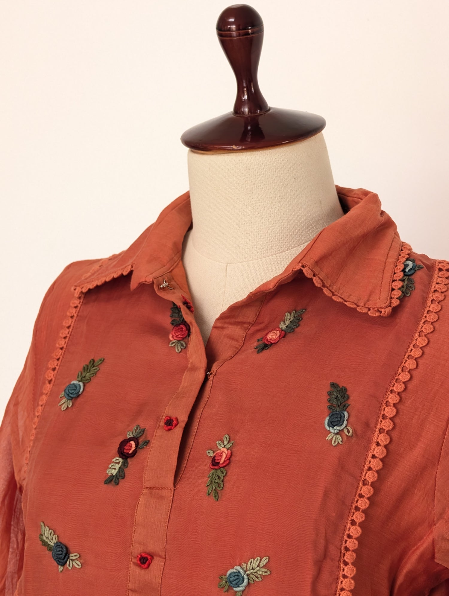Peach Embroidered Kurta Set