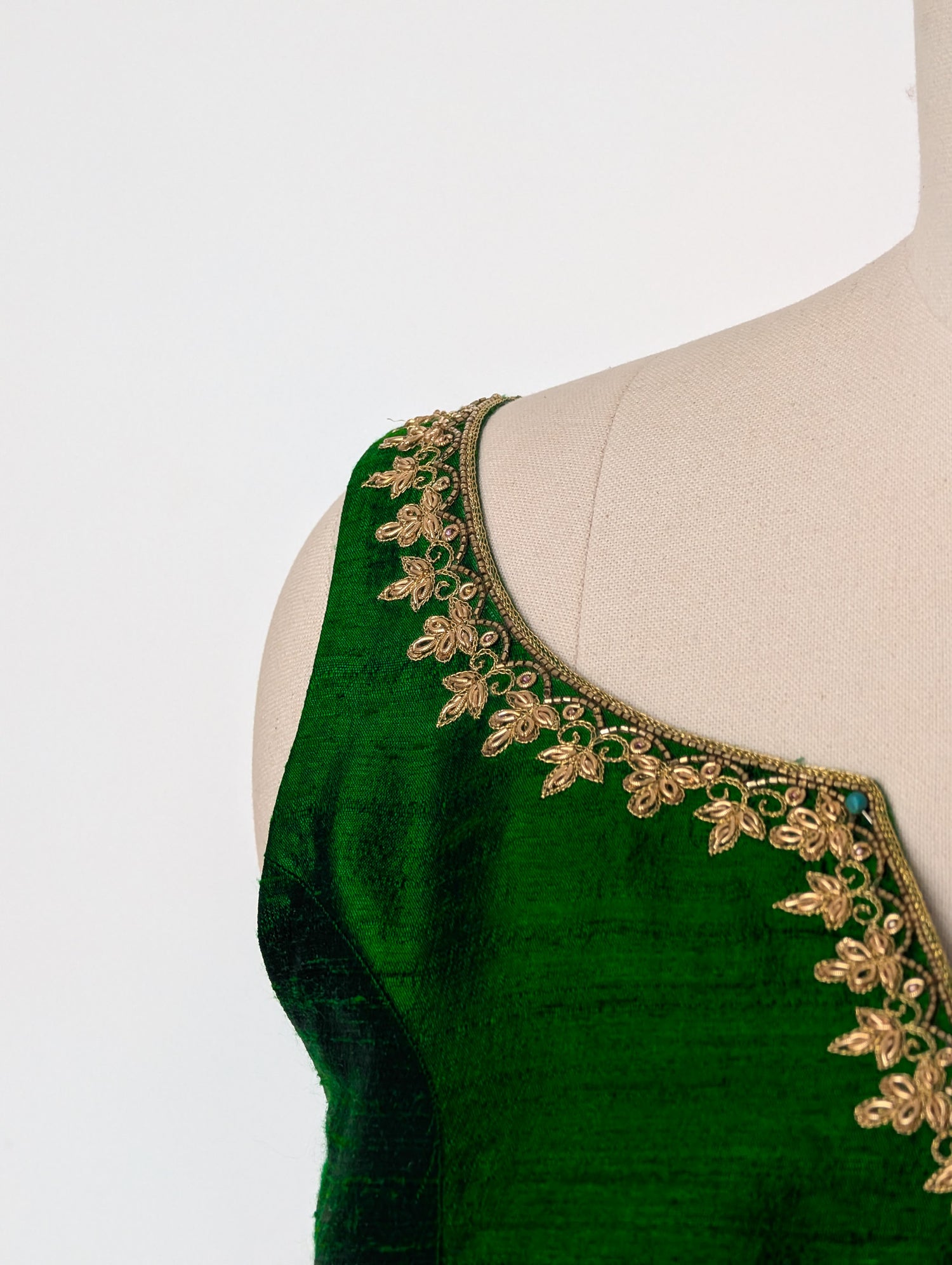 Emerald Green Pre Draped Lehenga Set