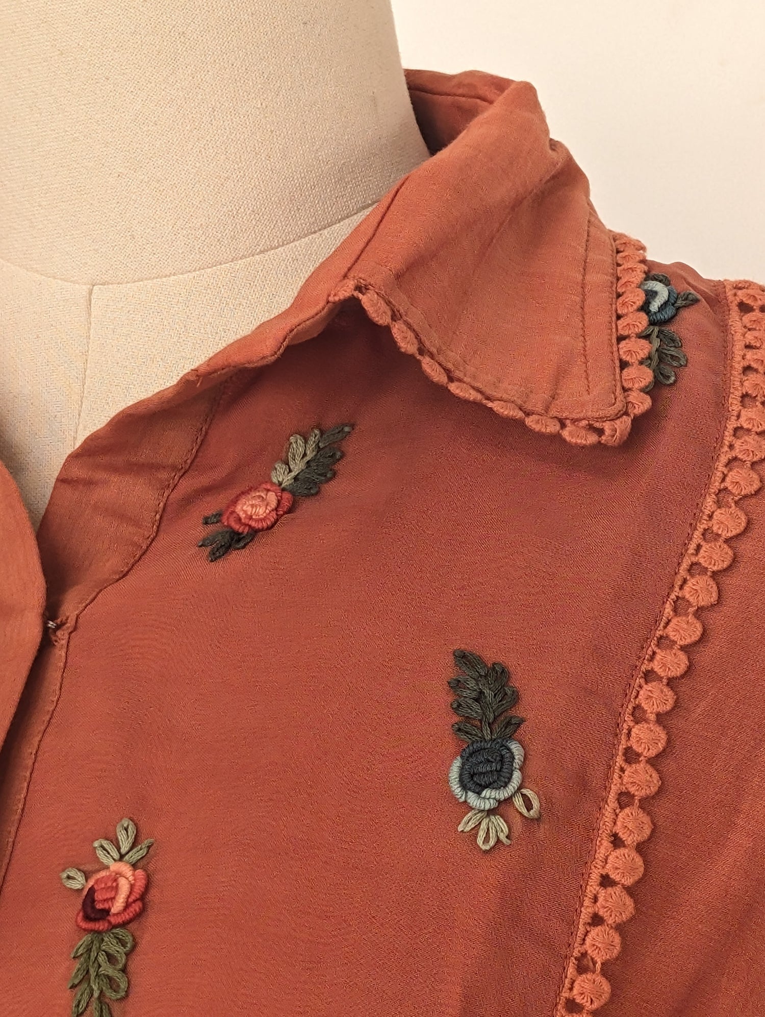 Peach Embroidered Kurta Set