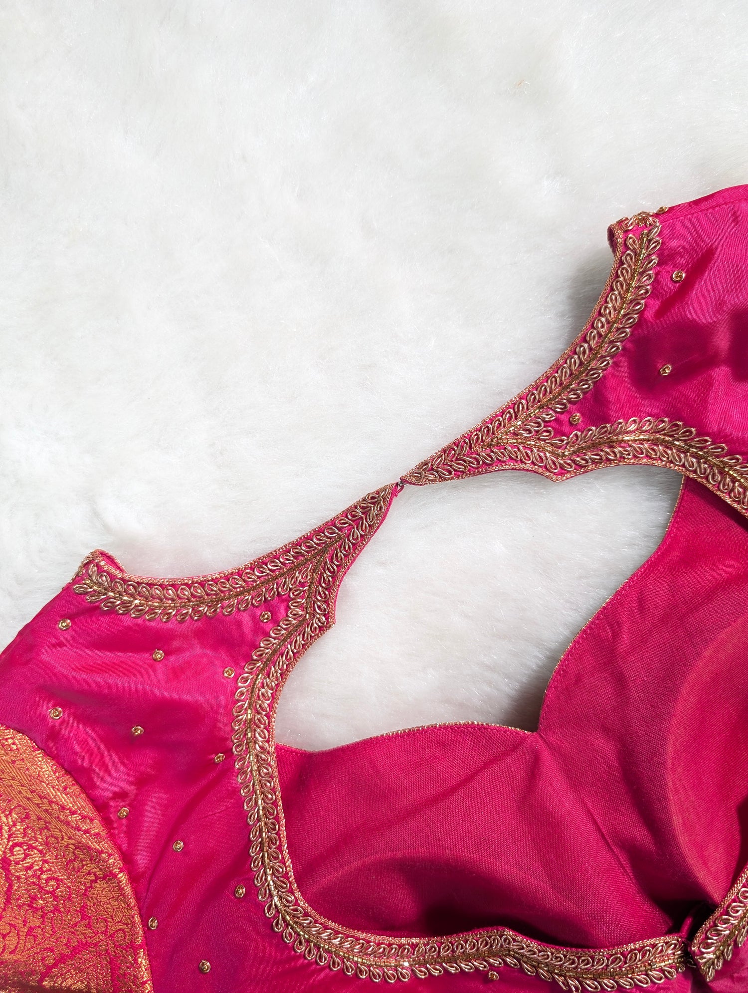 Radiant Pink Zari Work Blouse
