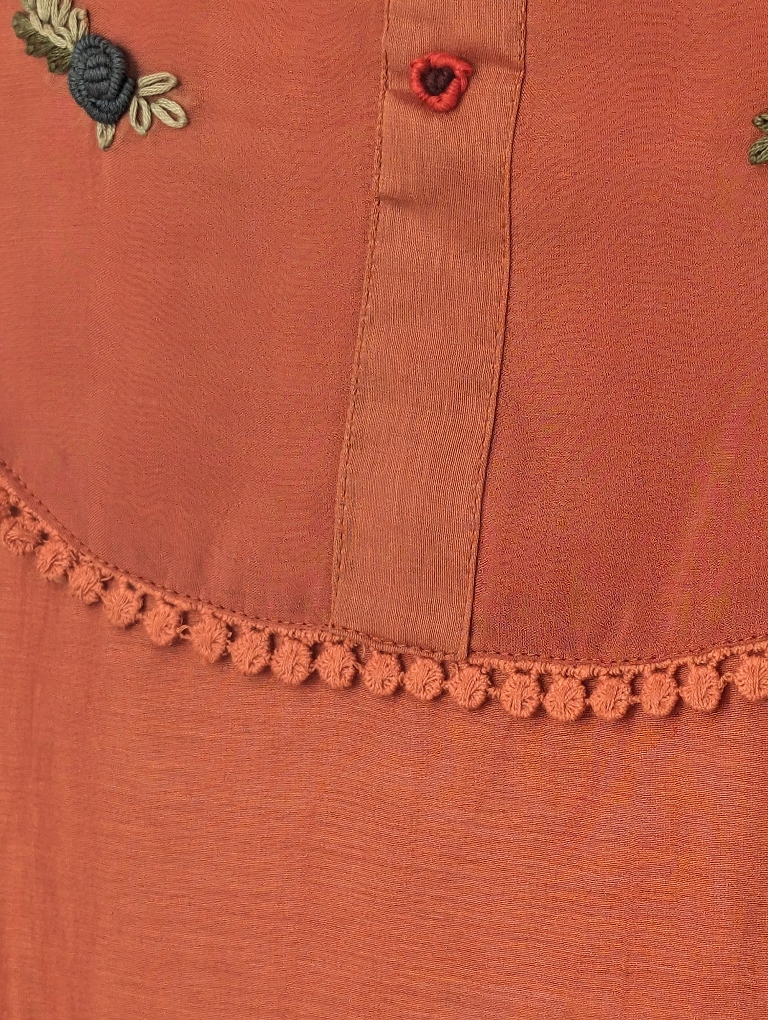 Peach Embroidered Kurta Set