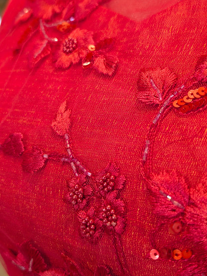 Vibrant Pink &amp; White Floral Lehenga with Embroidered Blouse