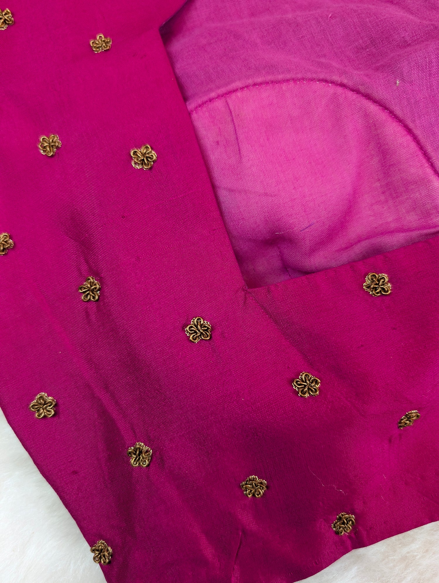 Magenta Heavy Embroidered Full Sleeve Blouse