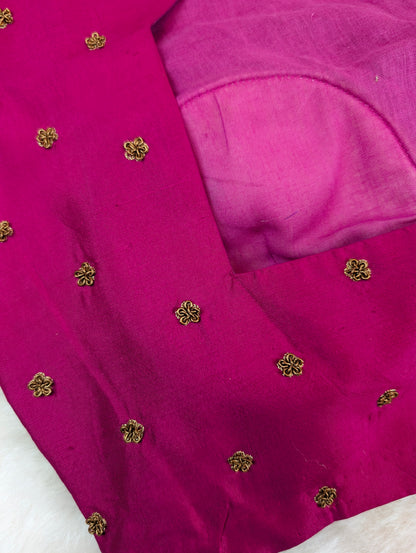 Magenta Heavy Embroidered Full Sleeve Blouse