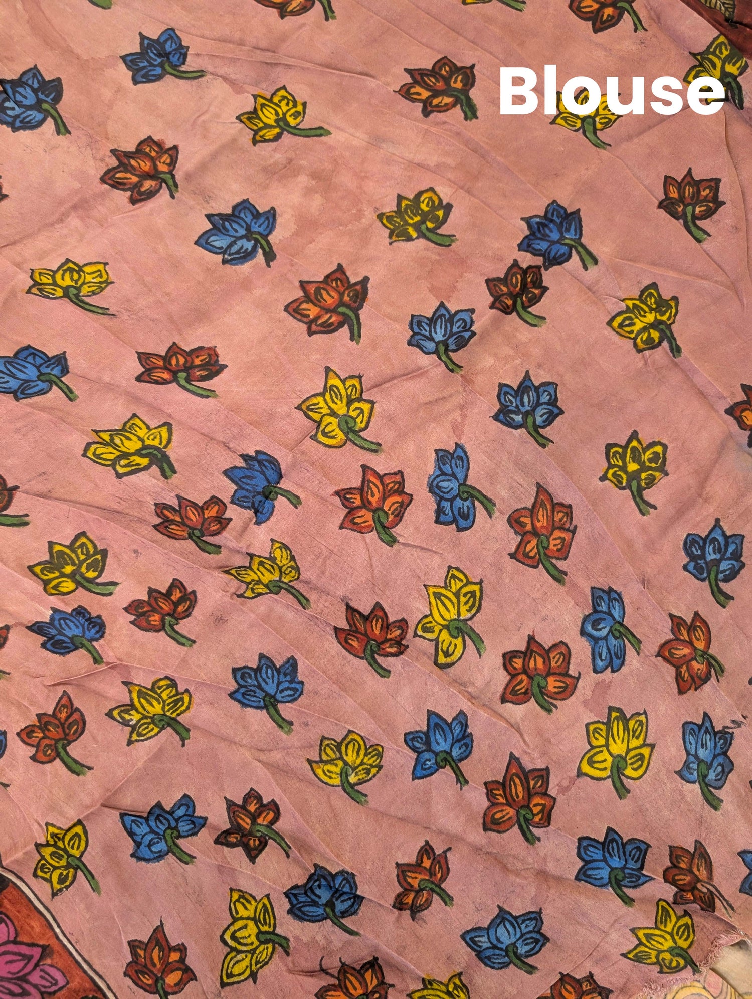 Pure Modal silk X Pen Kalamkari - Dusty Mauve