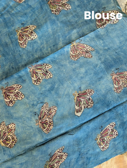 Pure Tussar Silk X Pen Kalamkari - Golden Mustard