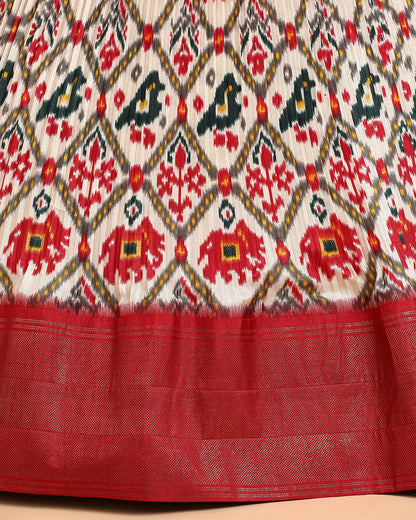 Red Patola Printed Lehanga Set