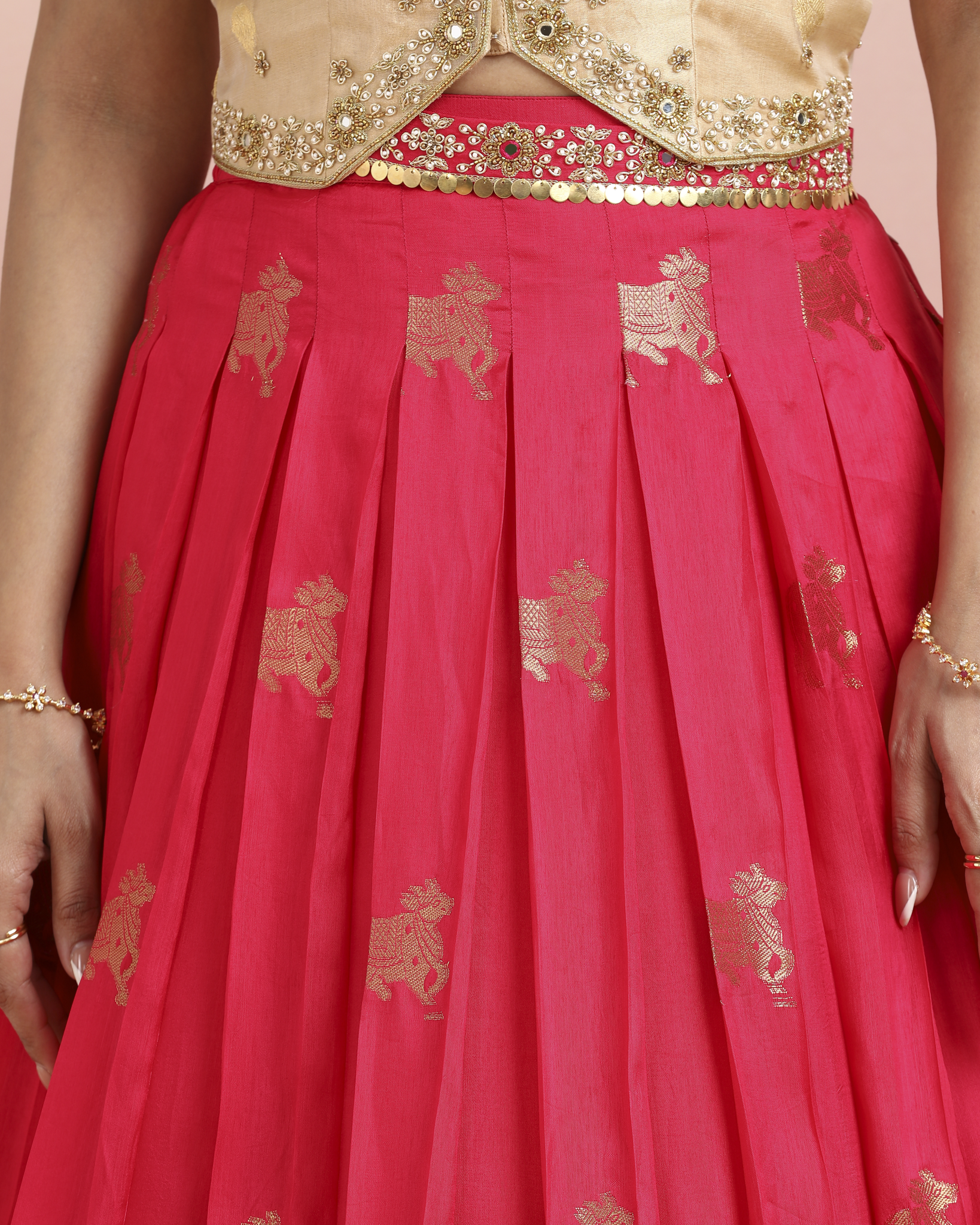 Pink Silk Festive Lehenga