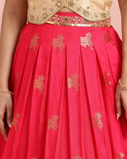 Pink Silk Festive Lehenga