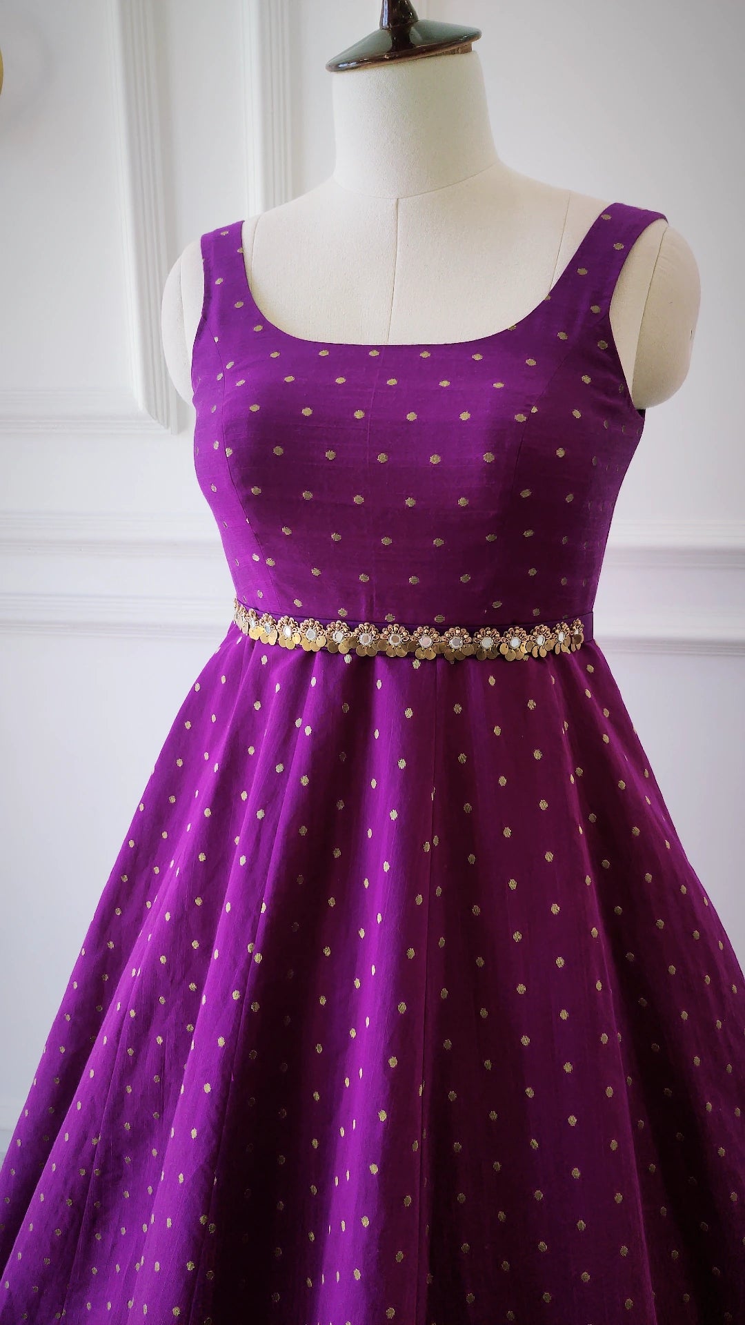 Elegant Purple Sleeveless Anarkali