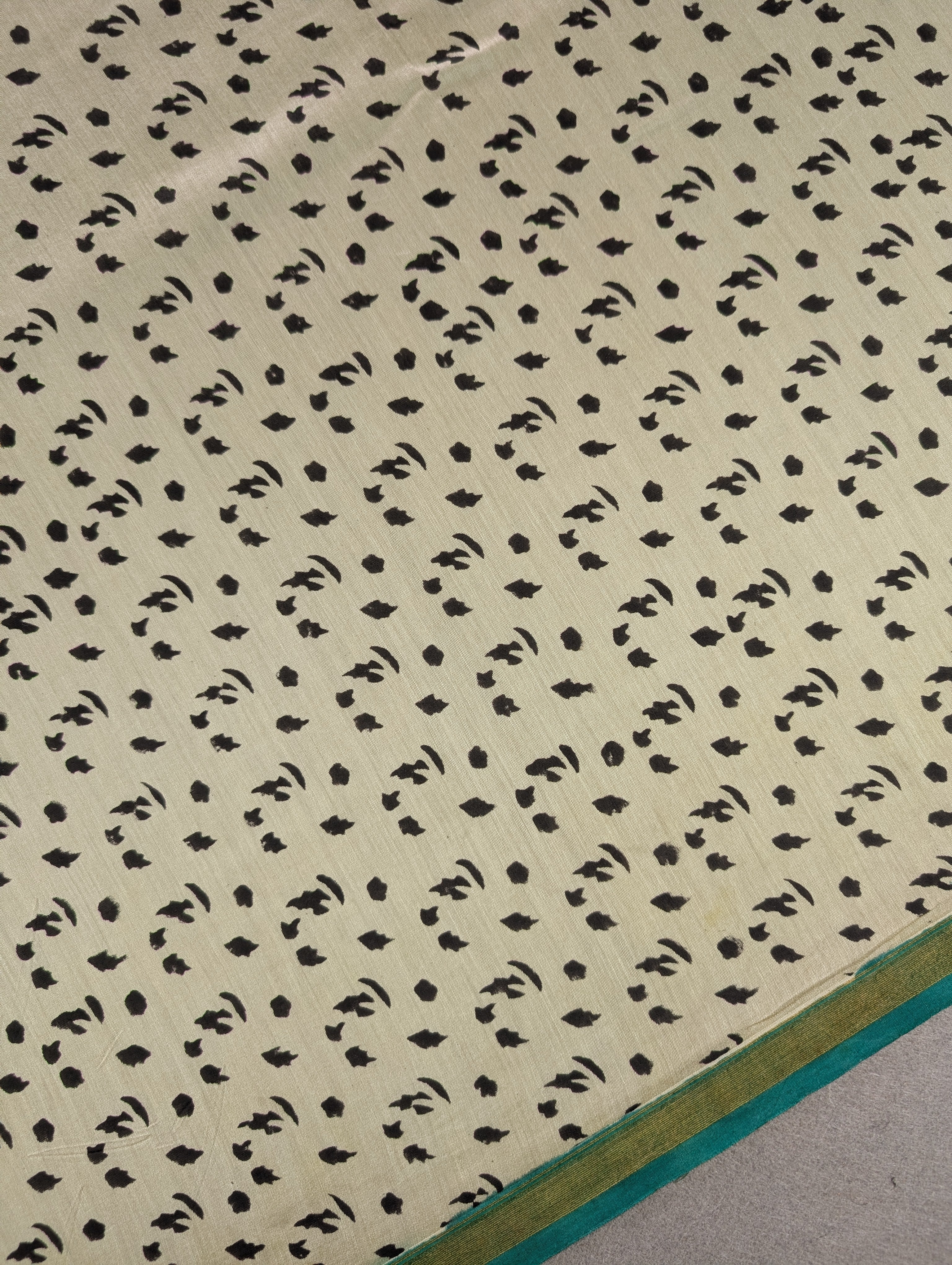 Hand Block Printed Maheshwari Silk - Green