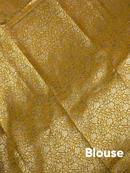 Banarasi Moonga Silk - Golden Mustard (zari leaf motifs)