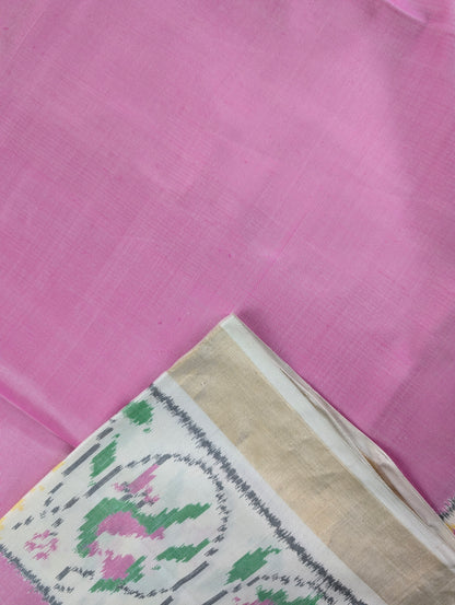 Handloom Patola Pure Silk Saree X soft pink