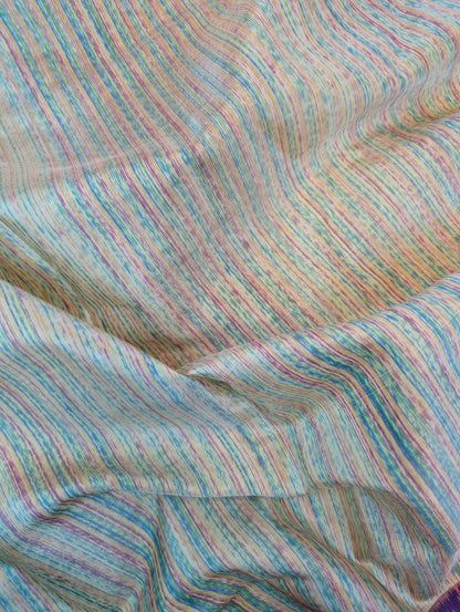 Handloom Patola Pure Silk Saree X Pastel Stripes with Magenta Border
