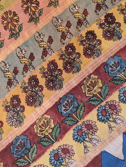 Pure Mysore Silk Crepe X Pen Kalamkari - Dusty mauve