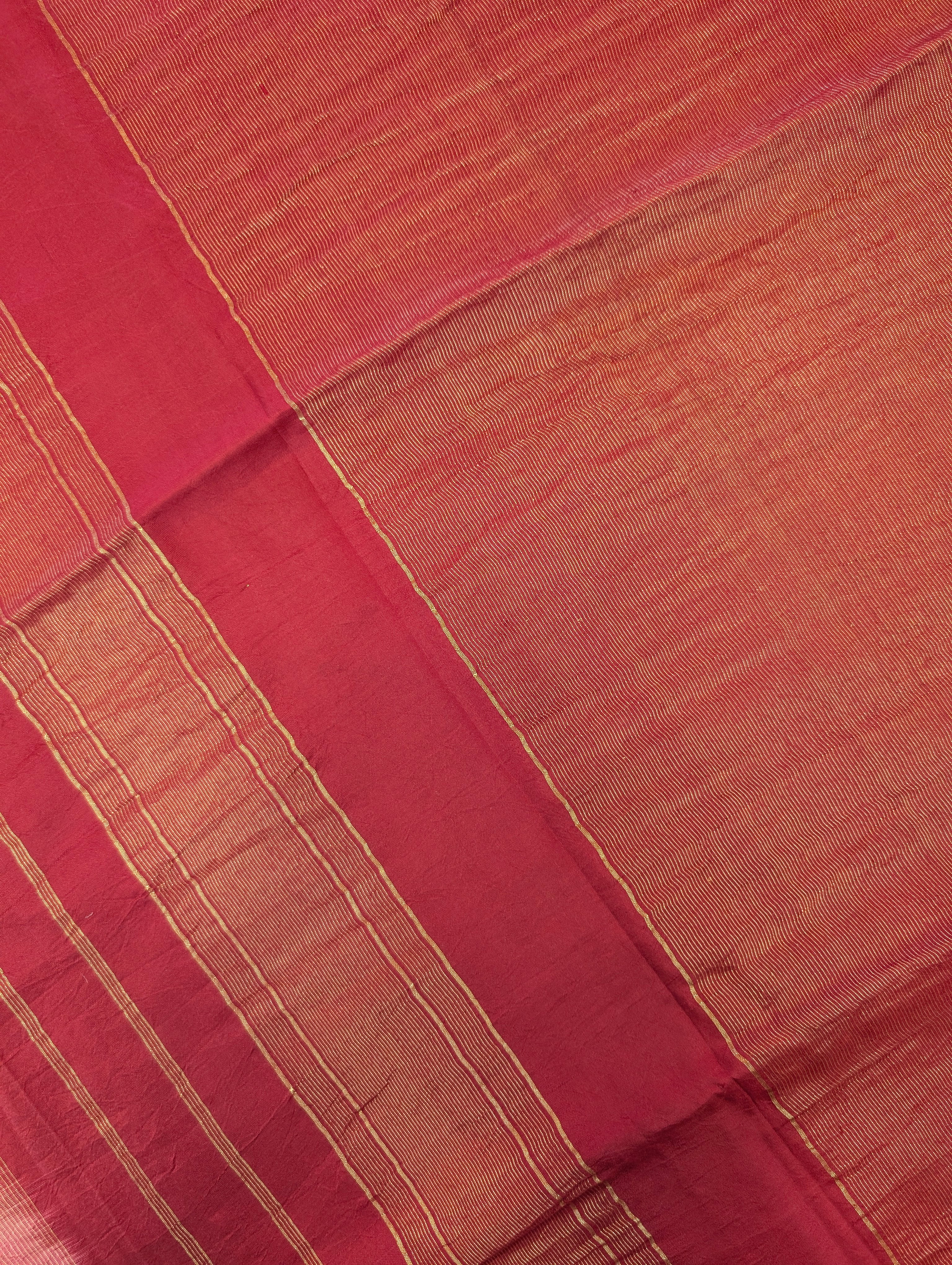 Pure Handloom Gadwal X Pen Kalamkari -  Radiant yellow with red border