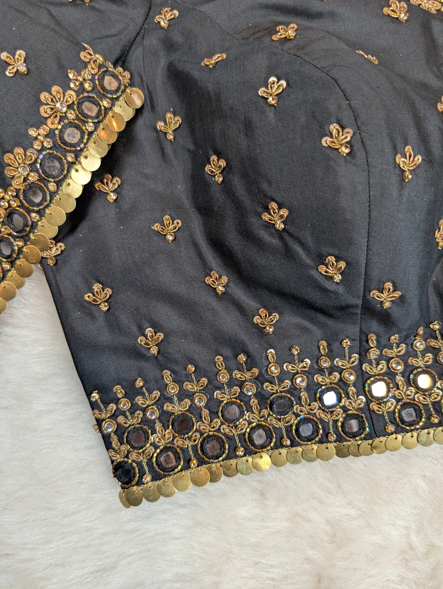 Black Mirror Work Embroidered Blouse