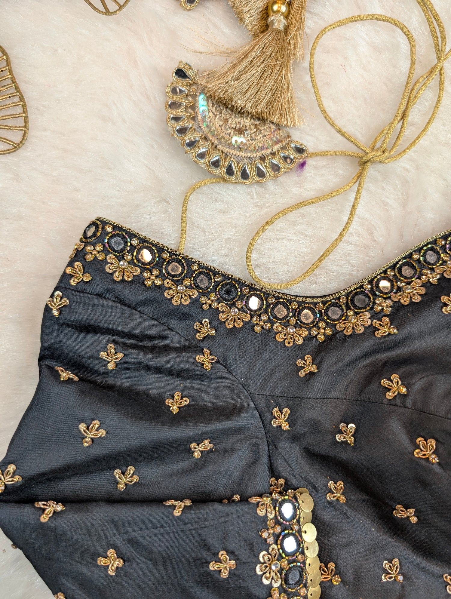 Black Mirror Work Embroidered Blouse