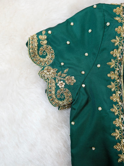 Emerald Green Embroidered Blouse
