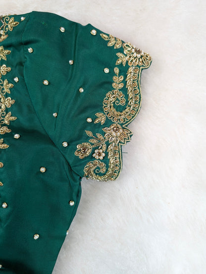 Emerald Green Embroidered Blouse