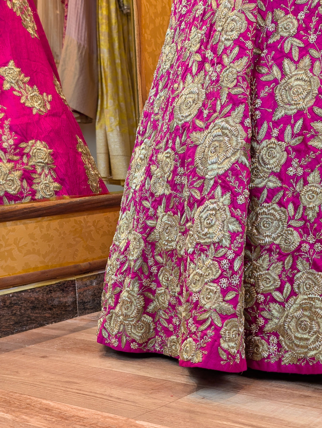 Pink Heavy Hand Embroidered Lehanga - Only Skirt