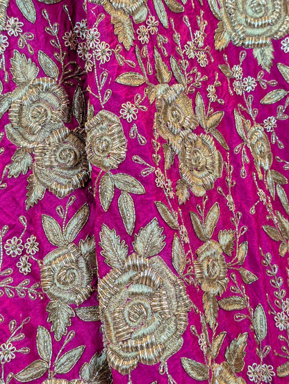 Pink Heavy Hand Embroidered Lehanga - Only Skirt