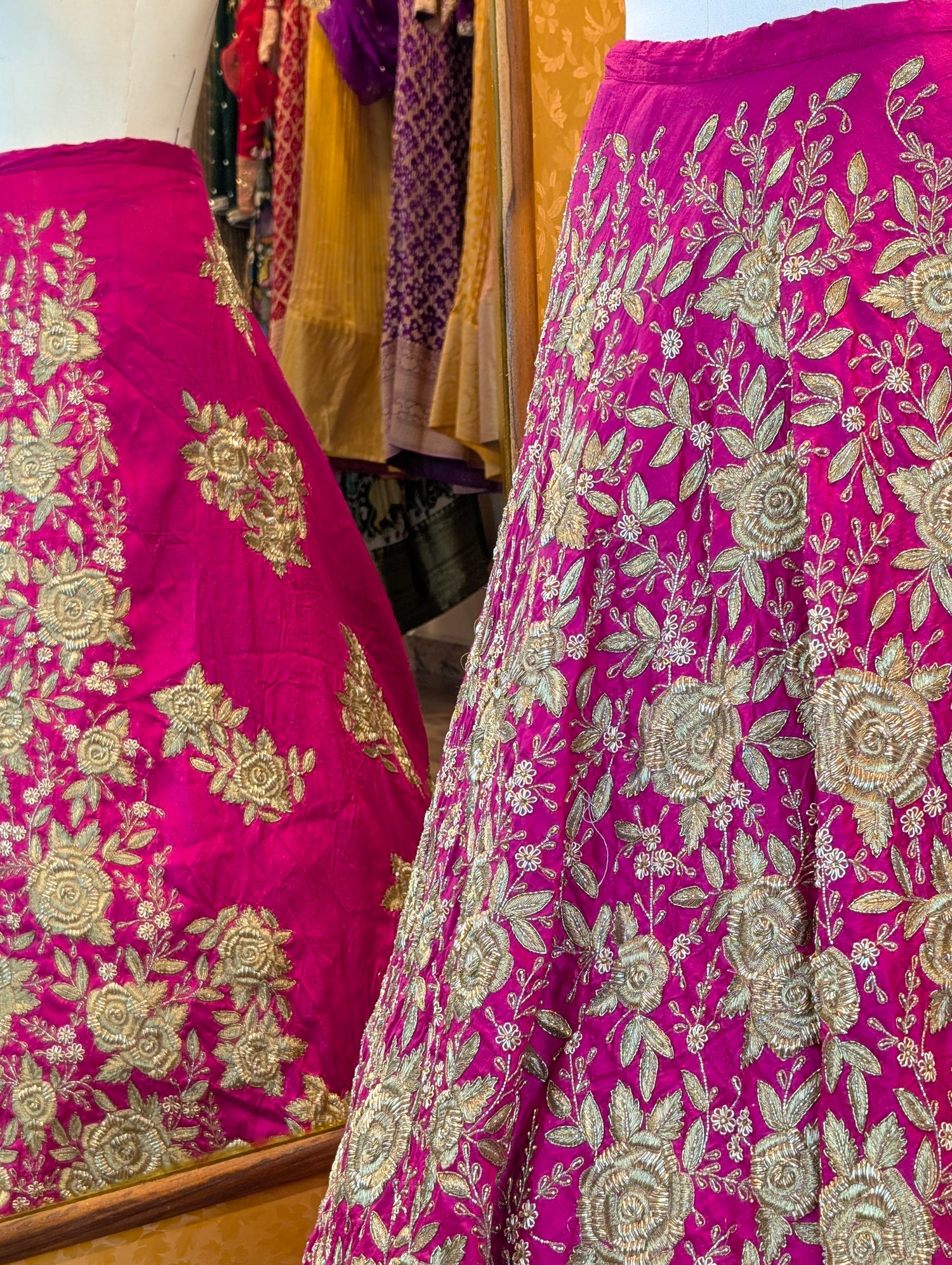 Pink Heavy Hand Embroidered Lehanga - Only Skirt