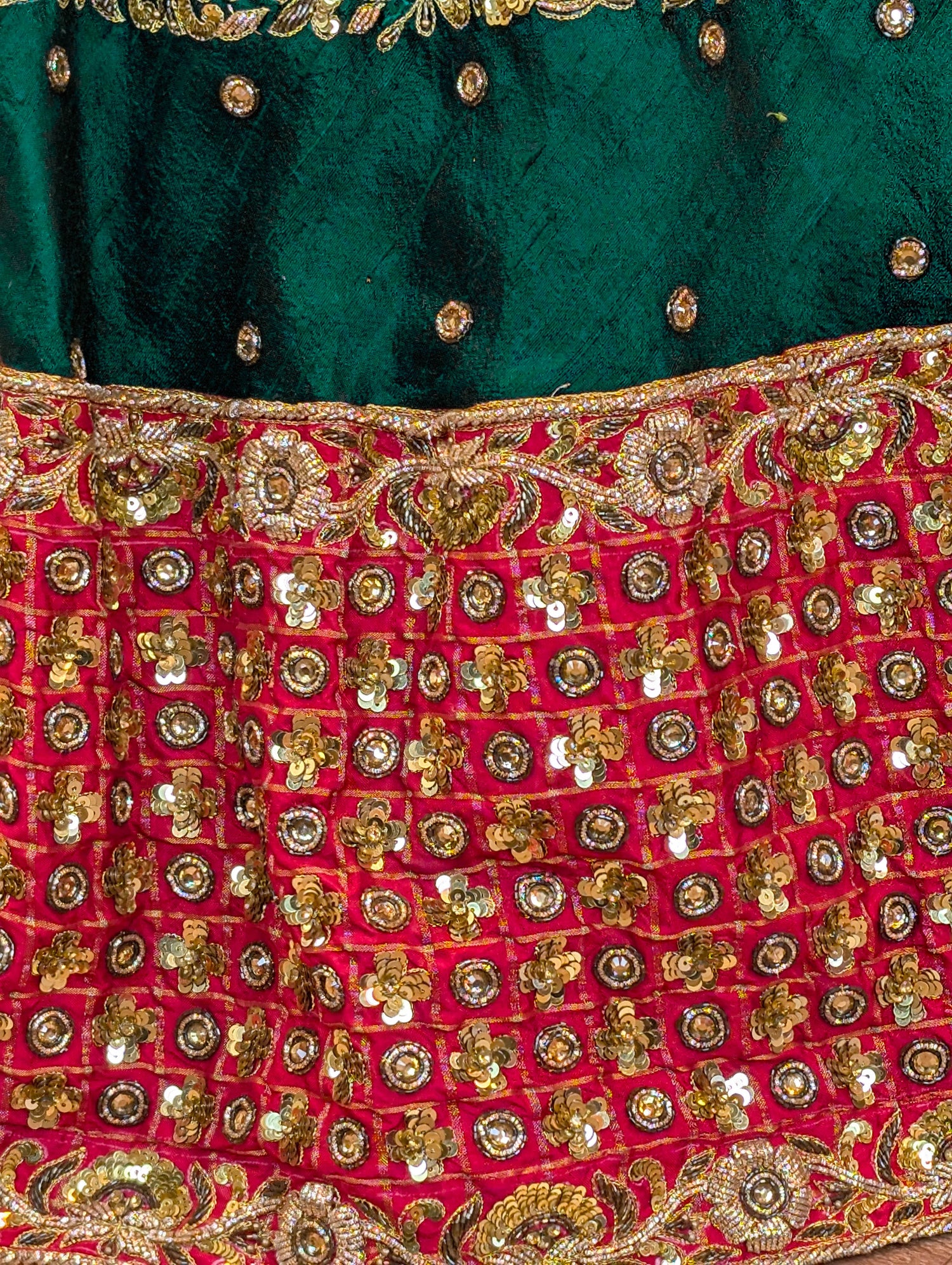 Emerald Green Heavy Embroidered Lehanga - Only Skirt
