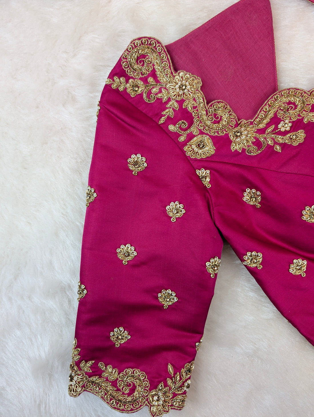 Royal Pink Heavy Embroidered Blouse