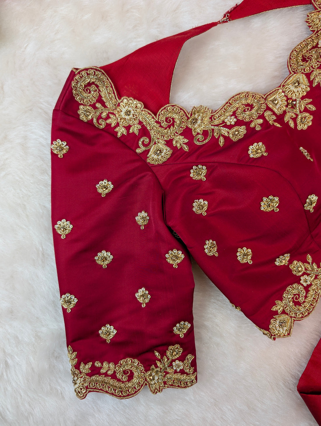 Crimson Red Tie-Back Blouse