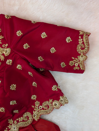 Crimson Red Tie-Back Blouse
