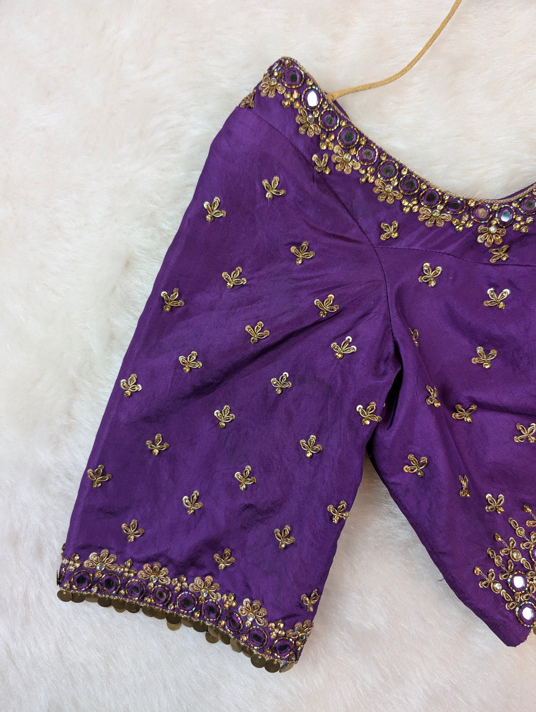 Royal Purple Mirror-Work Blouse
