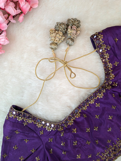 Royal Purple Mirror-Work Blouse