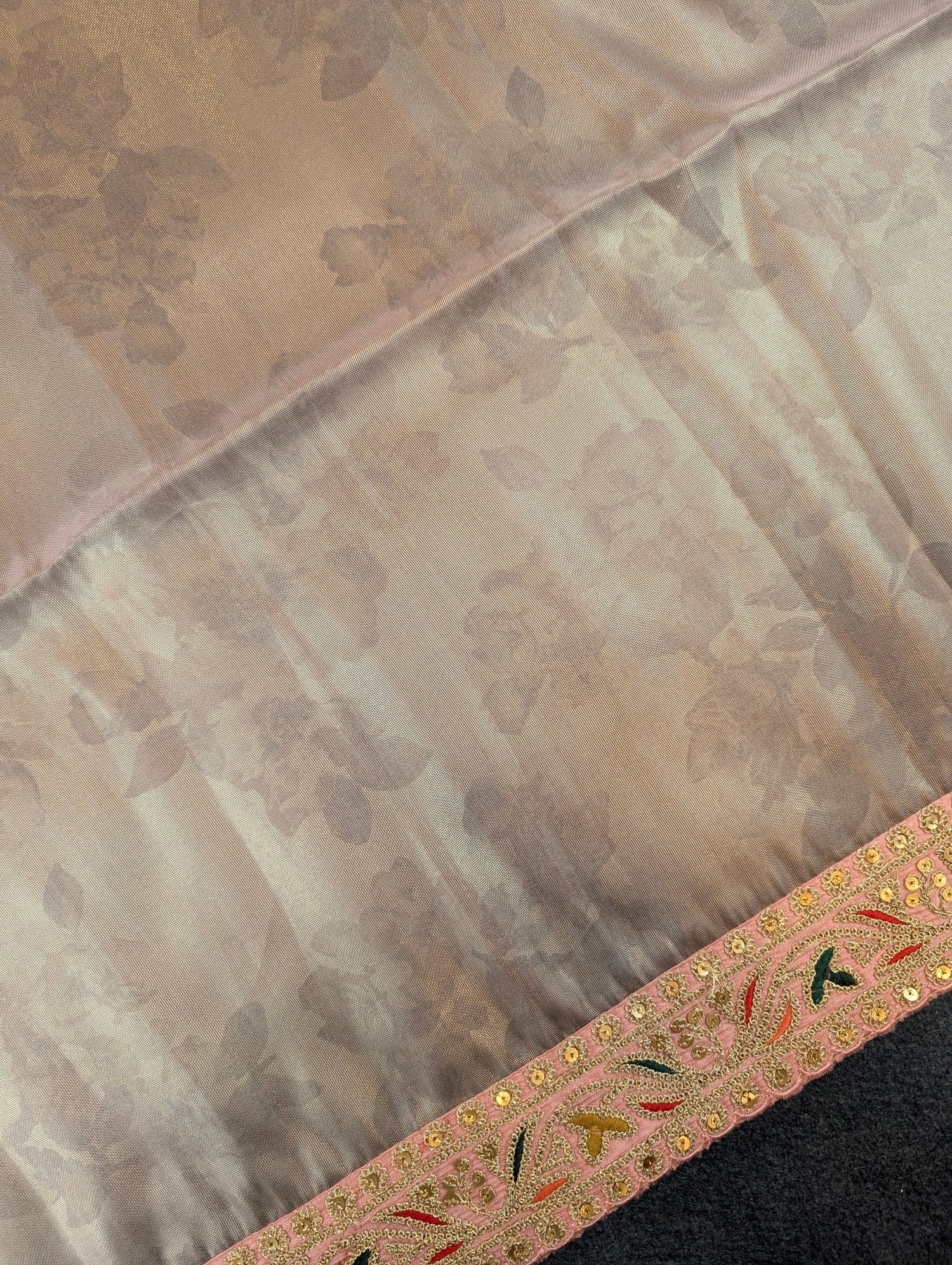 Pure Tissue Silk Saree with a Stitched Blouse - Peach