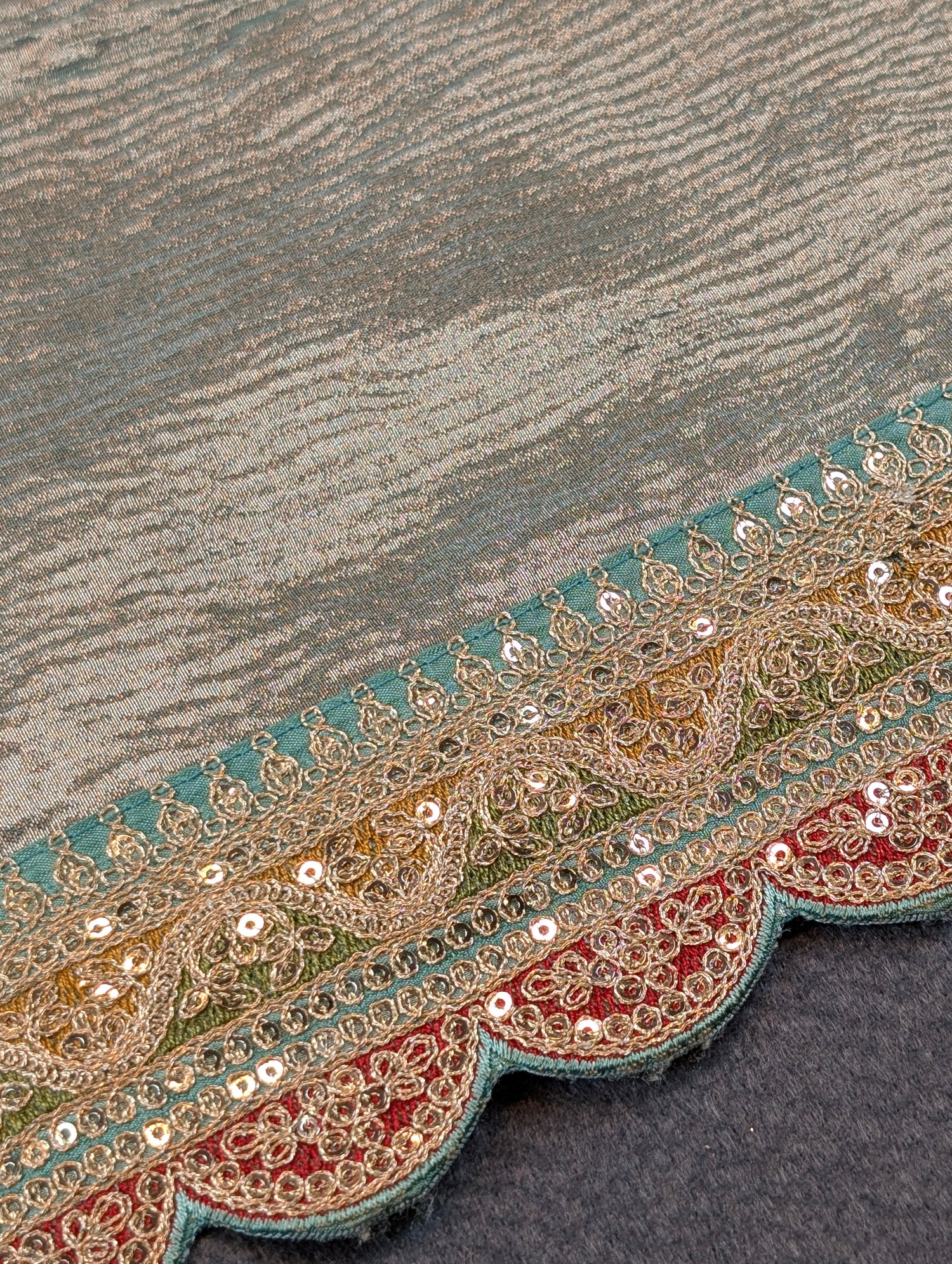 Pure Tissue Silk Saree with a Stitched Blouse - Soft Pastel Green