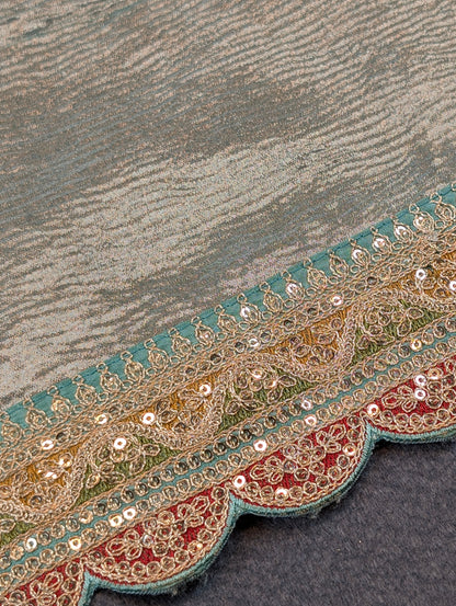 Pure Tissue Silk Saree with a Stitched Blouse - Soft Pastel Green