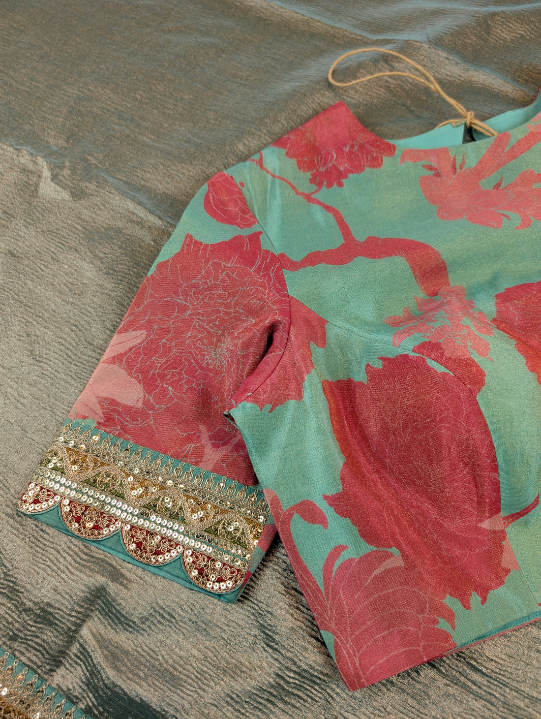 Pure Tissue Silk Saree with a Stitched Blouse - Soft Pastel Green