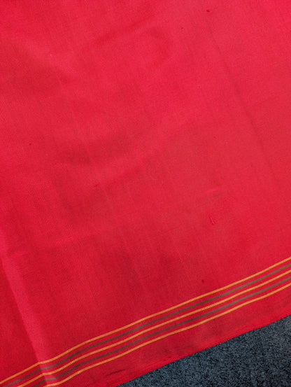 Handloom Patola Pure Silk Saree X Crimson Red &amp; Burnt Orange
