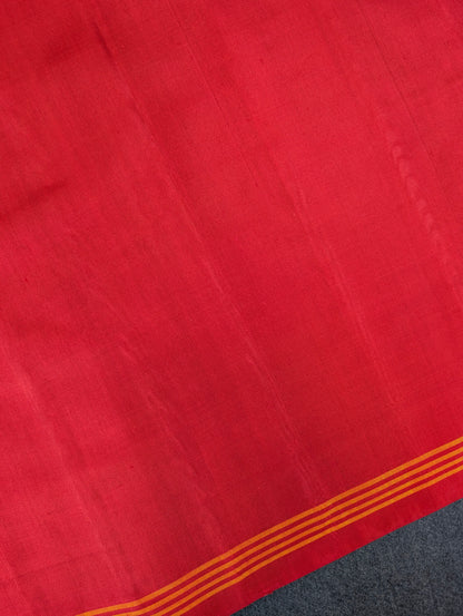 Handloom Patola Pure Silk Saree X Multicolor Brick Red base