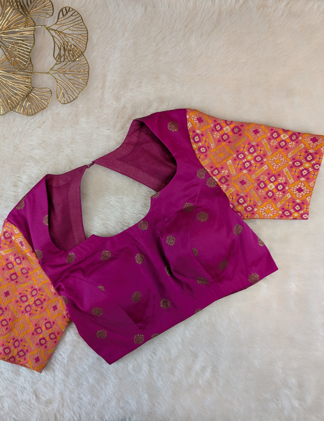 Magenta &amp; Mustard Plain Blouse