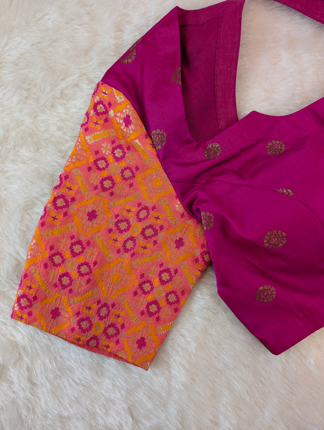 Magenta &amp; Mustard Plain Blouse