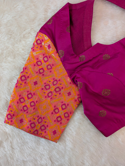 Magenta &amp; Mustard Plain Blouse
