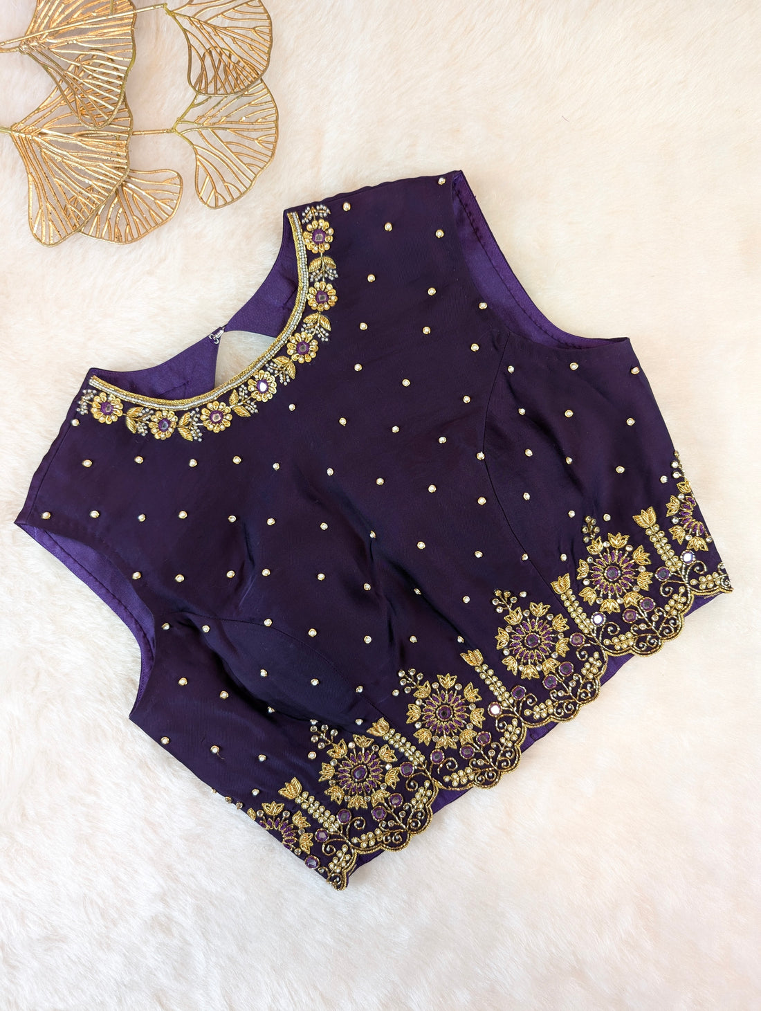 Royal Purple Embroidered Blouse