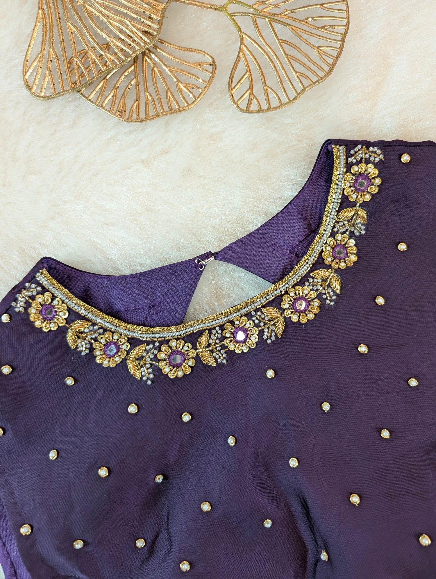 Royal Purple Embroidered Blouse