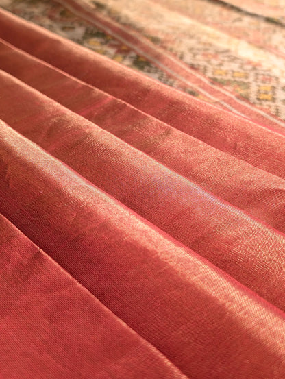 Handloom Tissue Patola Pure Silk Saree X Classic Red
