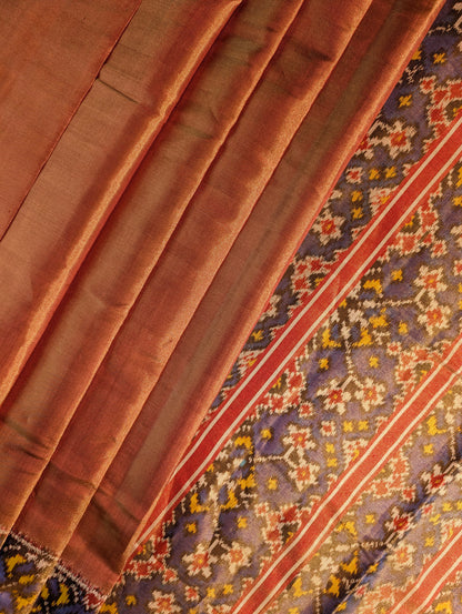 Handloom Tissue Patola Pure Silk Saree X Purple Border