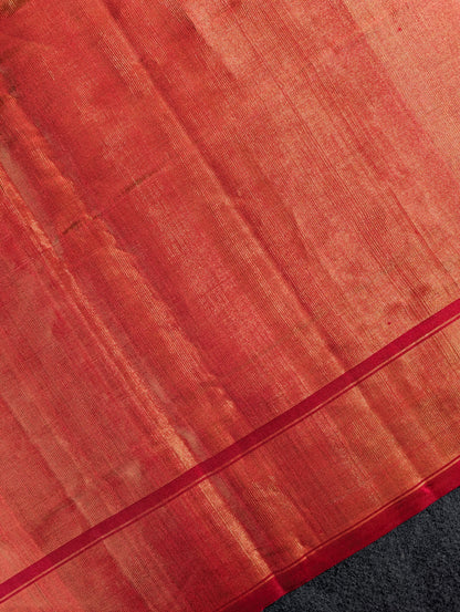Handloom Tissue Patola Pure Silk Saree X Vibrant Yellow &amp; Maroon