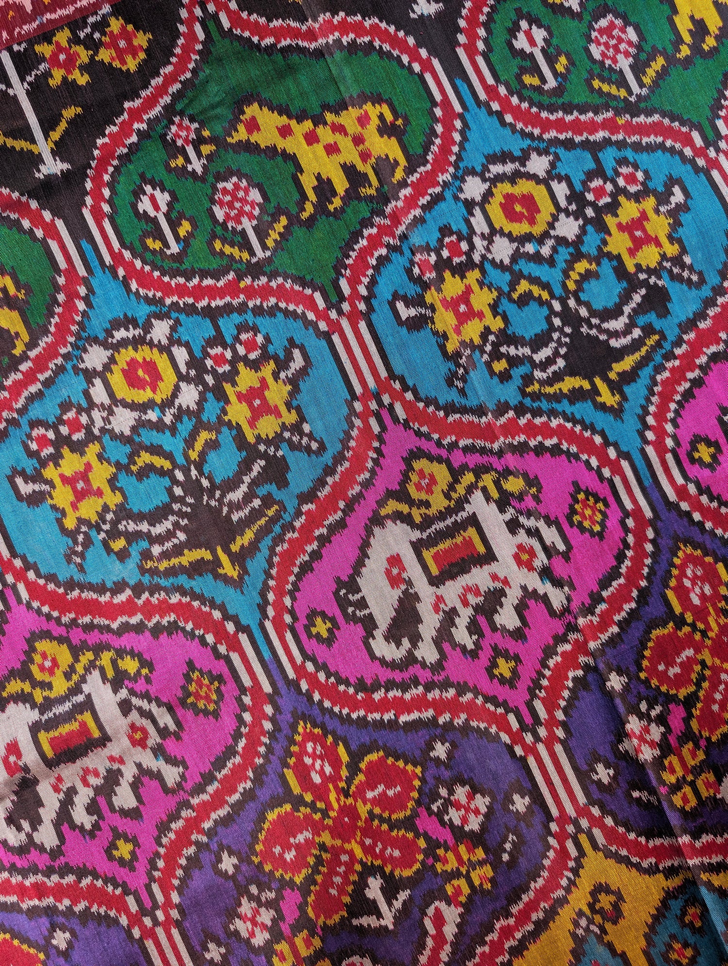 Handloom Tissue Patola Pure Silk Saree X Multicolor