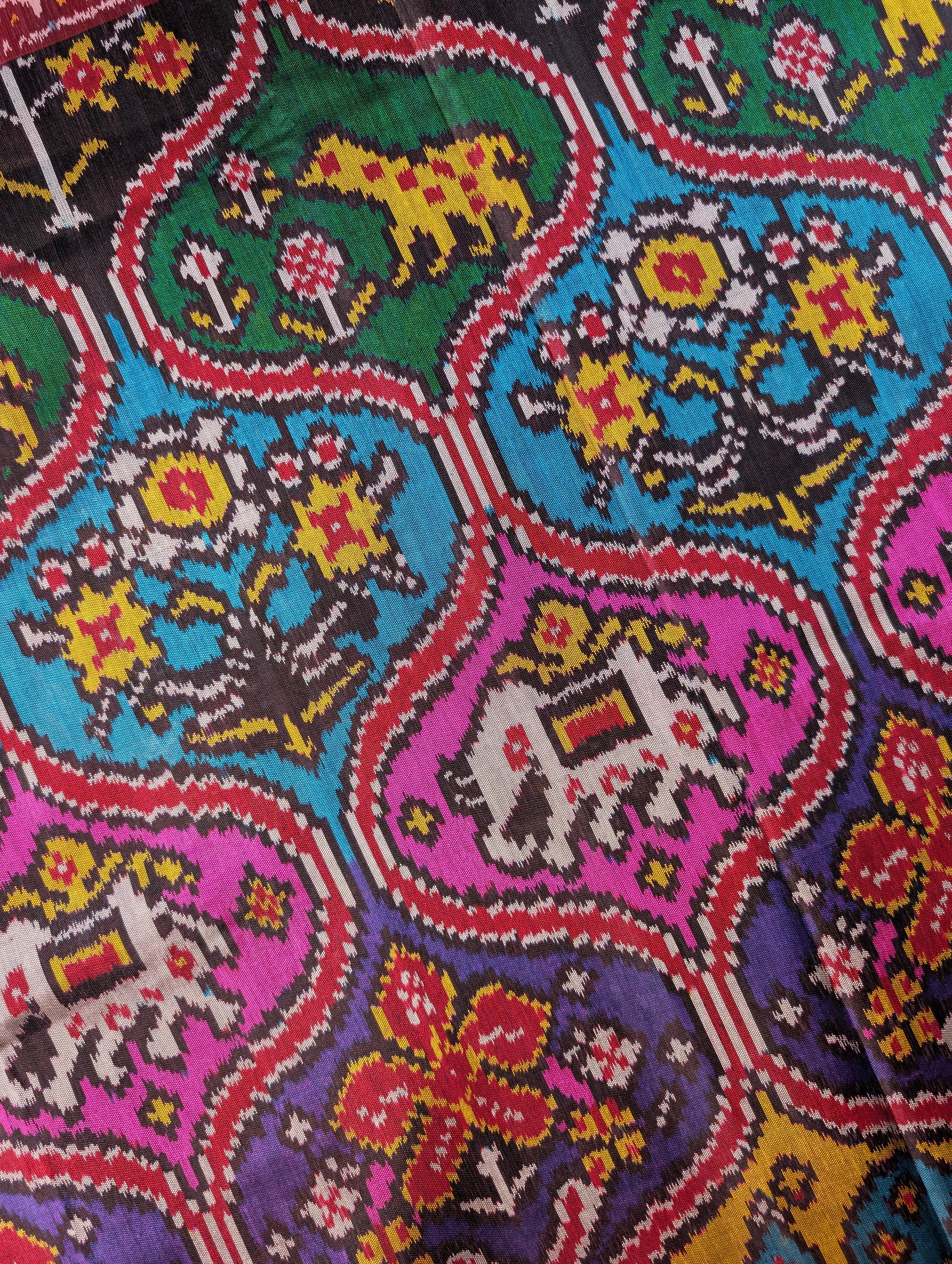 Handloom Tissue Patola Pure Silk Saree X Multicolor